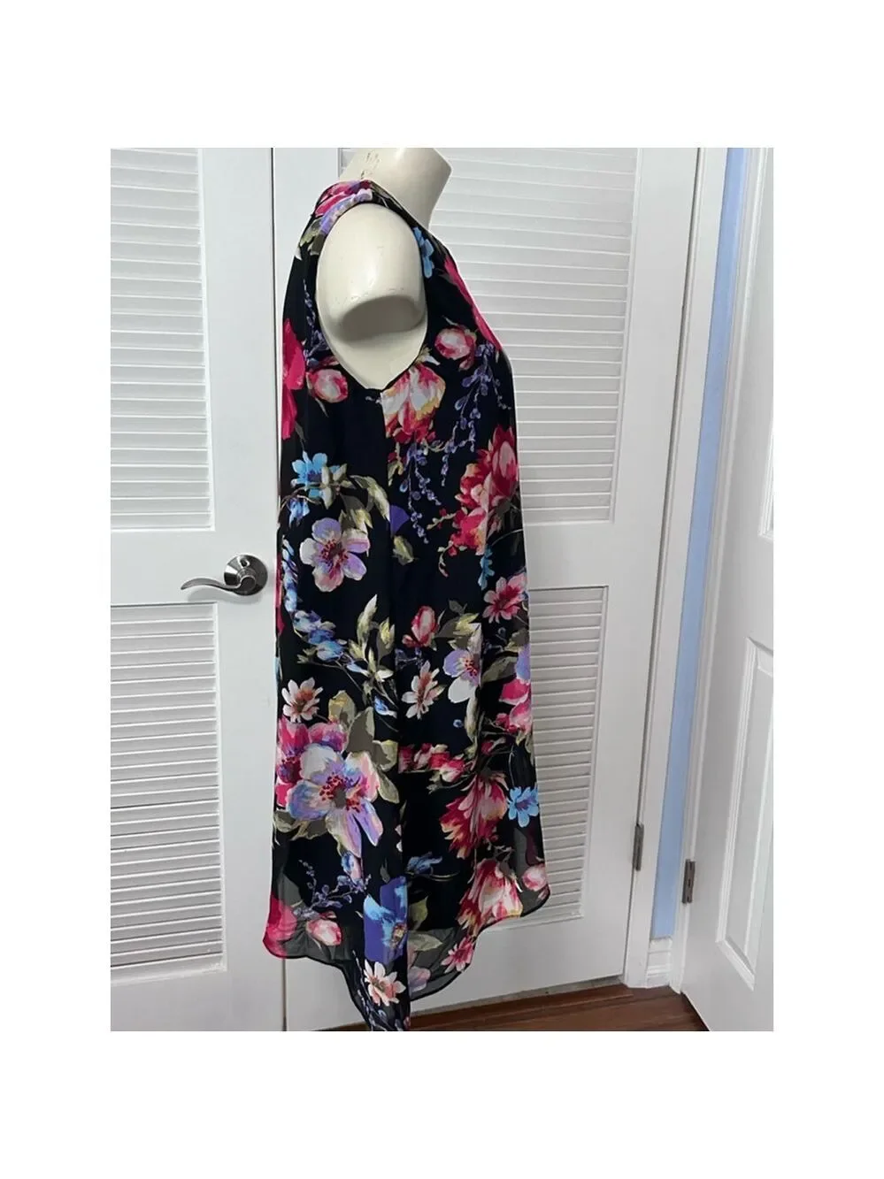 SL Fashions New York Dress Size 10 Black Floral - Picture 5 of 13